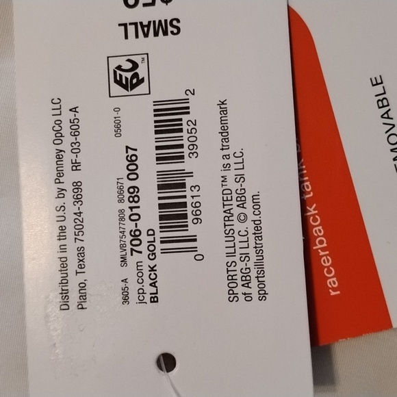 Sports Illustrated Women's Racerback Tank Black & Gold Bra, Size: S, NWT - Picture 6 of 11